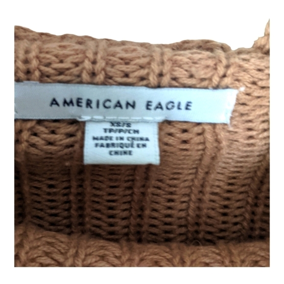American Eagle Oversized Mock Neck Sweater Women's XS/S Brown - Picture 3 of 7
